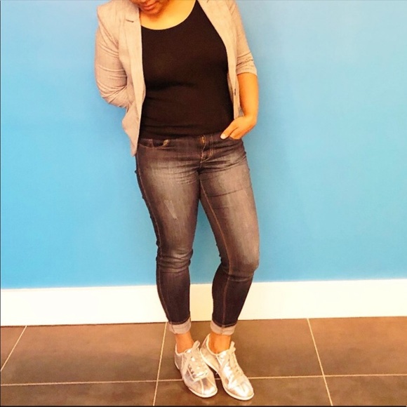 Perforated Metallic laceup sneaker - Picture 5 of 6